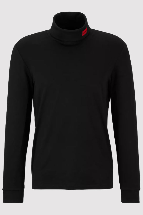LONG-SLEEVED T-SHIRT HUGO - 001 BLACK